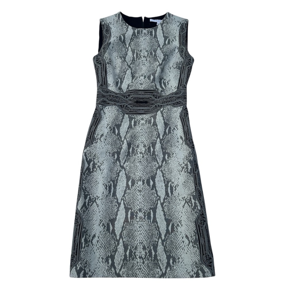 Diane von Furstenberg DVF BEY Python Print Snake Sleeveless Gray Size 0 Bodycon